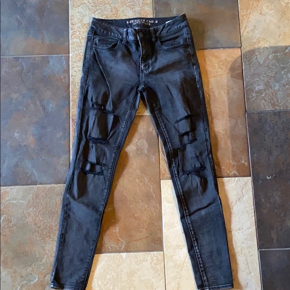 AE Distressed Super Super Stretch Size 6 Jegging - Picture 1 of 4